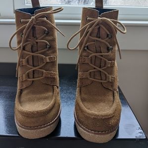 Gap wedge suede booties